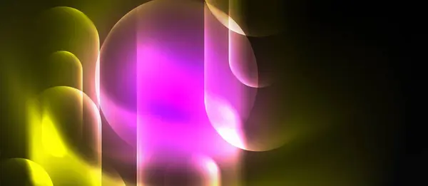 Techno Konzept Mit Neon Kreisen Geometrischem Design Vektor Illustration Für — Stockvektor