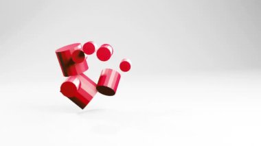 Tekno silindirler oluşturulmuş animasyon hareketi grafikleri soyut geometrik arkaplan