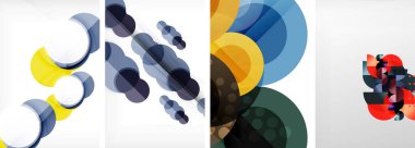 Geometrik soyut posterler dizisi. Duvar kağıdı, kartvizit, kapak, poster, afiş, broşür, başlık, web sitesi için soyut arkaplan