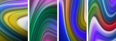 Gökkuşağı renkli sıvı. Duvar kağıdı, kartvizit, kapak, poster, afiş, broşür, başlık, web sitesi için dalga çizgileri posteri