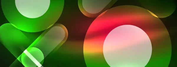 Abstraktní Design Pulzuje Neonově Zářícími Světelnými Efekty Vrhá Tmy Lákavou — Stockový vektor