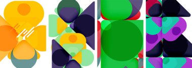 Duvar kağıdı, kartvizit, kapak, poster, afiş, broşür, başlık, web sitesi için renkli parlak geometrik soyut kompozisyonlar
