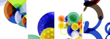 Geometrik soyut posterler dizisi. Duvar kağıdı, kartvizit, kapak, poster, afiş, broşür, başlık, web sitesi için soyut arkaplan