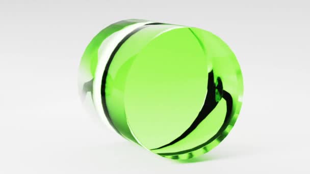 玻璃透明圆筒元件旋转 几何3D循环动画背景 — 图库视频影像