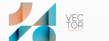 Dinamik soyut vektör arkaplanı. Dairelerin, karelerin ve üçgenlerin uyumlu birleşimi. Geometrik elementler büyüleyici bir zemin oluşturmak için birbirine dolanır. Her şekil biçimlerin kaleydoskopuna katkıda bulunur