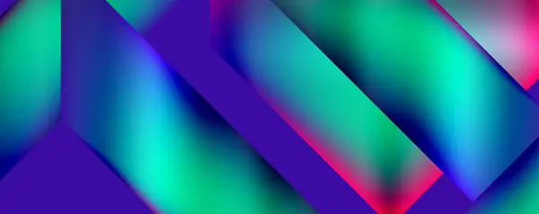 Neon Färgglada Geometriska Former Vektor Illustration För Bakgrund Banner Bakgrund — Stock vektor
