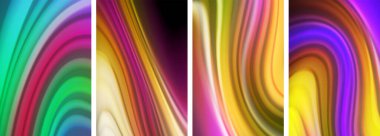 Gökkuşağı renkli sıvı. Duvar kağıdı, kartvizit, kapak, poster, afiş, broşür, başlık, web sitesi için dalga çizgileri posteri