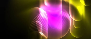 Neon daireler geometrik dizaynlı tekno konsept. Duvar Kağıdı, Sancak, Arkaplan, Kart, Kitap İllüstrasyonu, İniş Sayfası