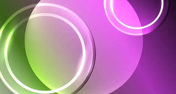 Neon Glas Cirkel Copyspace För Din Text Eller Produktpresentation Geometrisk — Stock vektor
