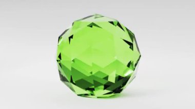 Cam şeffaf küre element dönüşü. Geometrik 3d döngü canlandırma arkaplanı