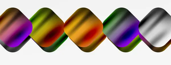 Color Fluido Metálico Con Formas Abstractas Geométricas Ilustración Vectores Para — Vector de stock