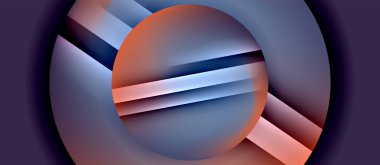 Parlak metal parlayan daireler geometrik arka plan. Asgari soyut kompozisyon. Duvar kağıdı, bayrak, arkaplan, kart, kitap illüstrasyonu için vektör illüstrasyonu, iniş sayfası