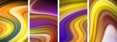 Gökkuşağı renkli sıvı. Duvar kağıdı, kartvizit, kapak, poster, afiş, broşür, başlık, web sitesi için dalga çizgileri posteri