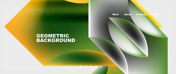 Ein Flüssiger Geometrischer Hintergrund Mit Grünen Und Gelben Formen Die — Stockvektor
