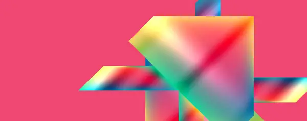 Ett Kreativt Konstverk Med Färgstark Regnbåge Mönster Rosa Bakgrund Med — Stock vektor