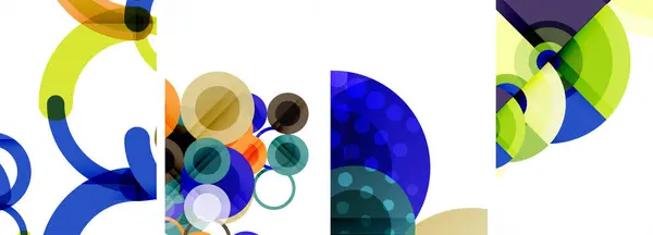 Levande Visning Kreativ Konst Med Ett Collage Färgglada Cirklar Elektrisk — Stock vektor