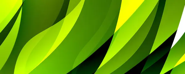 Żywe Zielone Żółte Abstrakcyjne Tło Liściastym Wzorem Inspirowanym Roślinami Lądowymi — Wektor stockowy