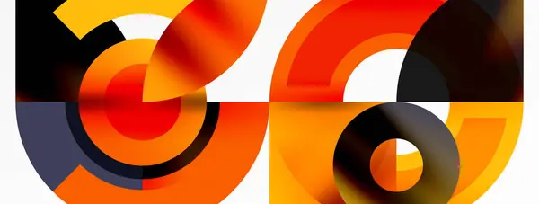 Numéro Est Composé Cercles Orange Noir Haute Qualité — Image vectorielle