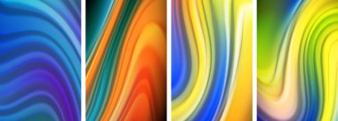 Renkli bir dalga desenine sahip canlı bir tablo. Beyaz bir arkaplanda elektrik mavisi renklerde. Yakın çekim görüntüsü, eserin sanatsal ve titiz detaylarını vurguluyor