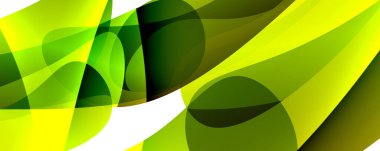 Beyaz arkaplanda çimen bıçaklarına benzeyen simetrik desenli yeşil ve sarı bir kurdelenin makro fotoğrafı. Çember yapısı görsel olarak çekici bir yakın çekim oluşturur.