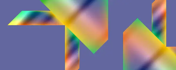 Une Œuvre Captivante Avec Fond Violet Aux Formes Géométriques Vibrantes — Image vectorielle