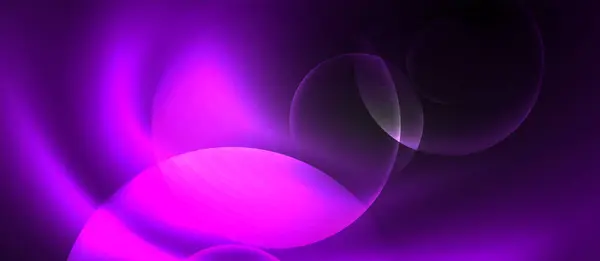 Vibrant Purple Circle Electric Blue Magenta Hues Shining Dark Black — Stock Vector