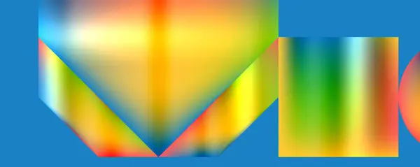 Ein Farbenfrohes Dreieckiges Objekt Mit Einem Regenbogenmuster Auf Einem Lebhaften — Stockvektor