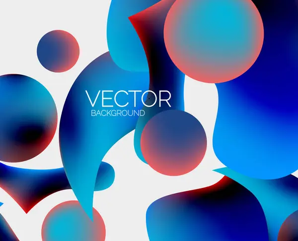 Vibrant Electric Blue Red Circles Create Dynamic Pattern White Background — Stock vektor