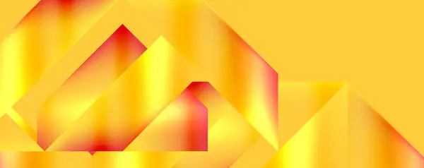 対称的な赤い三角形で飾られた鮮やかな黄色の背景は ペタルの形をしたパターンにカラフルさとマゼンタのポップを加えました マクロ写真や大胆なフォントデザインに最適 — ストックベクタ