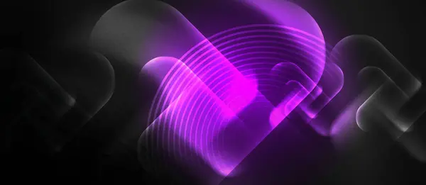 Фиолетовое Сердце Излучает Сияющее Свечение Темноте Черном Фоне Создавая Завораживающий — стоковый вектор