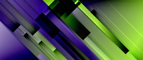 Яскравий Художній Твір Геометричним Візерунком Фіолетовому Зеленому Абстрактному Тлі Відтінки — стоковий вектор