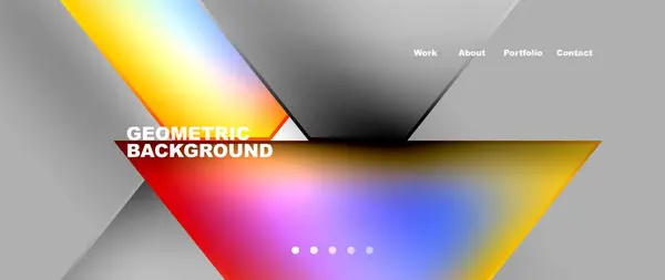 Stylish Geometric Background Featuring Colorful Triangles Gray Backdrop Design Incorporates Vector Graphics
