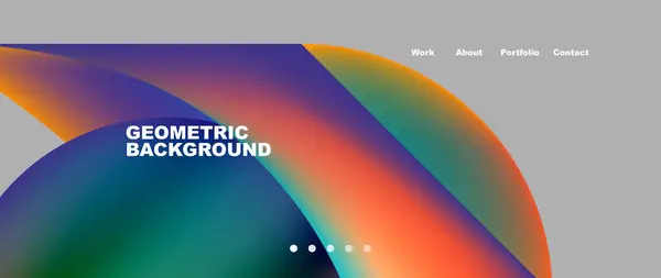 Geometric Background Featuring Rainbowcolored Circle Gray Backdrop Font Electric Blue Vector Graphics