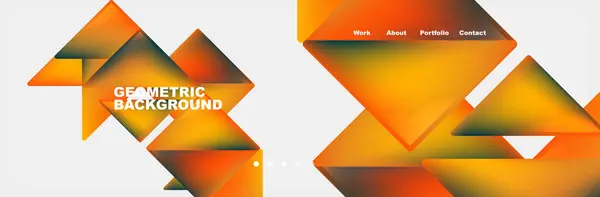 Motif Géométrique Vibrant Avec Des Triangles Orange Ambre Sur Fond — Image vectorielle