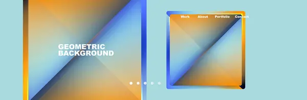 Une Œuvre Art Visuellement Attrayante Avec Fond Géométrique Bleu Orange — Image vectorielle