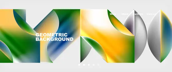 Geometric Background Resembling Flag Design Liquid Shapes Vibrant Colors Tableware — Stock Vector