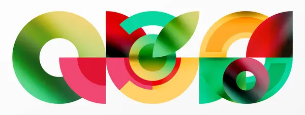 Letter Depicted Colorful Circles Pattern White Background Creating Vibrant Artistic Vecteur En Vente