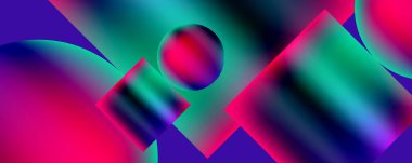 Morun, morun, pembenin, morun, macentanın ve elektrik mavisinin tonlarında geometrik şekiller içeren canlı ve soyut bir arkaplan. Görsel efekt aydınlatma büyüleyici bir şablon yaratır.