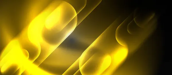 Siyah Zemin Üzerinde Sıvı Sarı Bir Işığın Makro Fotoğraf Çekimi — Stok Vektör