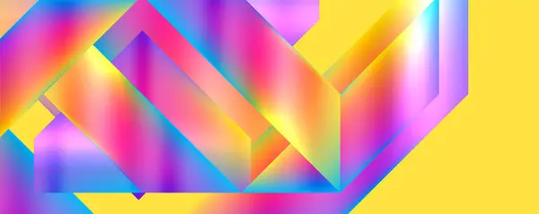 Colorfulness Symmetry Blend Creative Arts Piece Geometric Shapes Triangles Rectangles — Stok Vektör