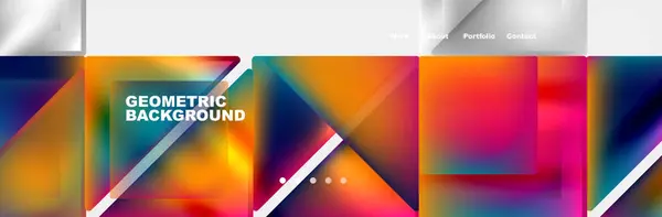 Vibrant Geometric Background Featuring Colorful Array Triangles Lines Hues Orange — Vetor de Stock