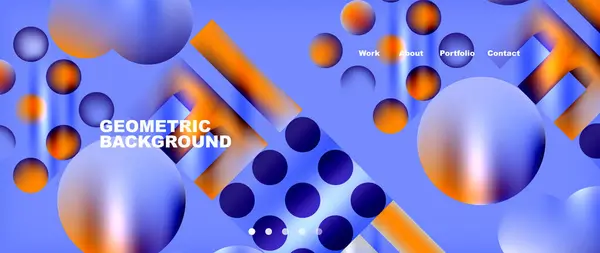 Vibrant Product Showcasing Azure Purple Geometric Background Circles Lines Design — Vettoriale Stock
