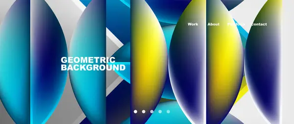 Aqua Electric Blue Graphics Create Symmetrical Pattern Circles Arrows Blue — Vettoriale Stock