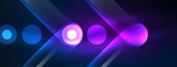 Mejore Experiencia Entretenimiento Con Flechas Neón Colores Tonos Violeta Púrpura — Vector de stock