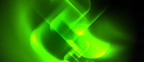 Siyah Arkaplanda Parlayan Yeşil Işığın Elektrik Mavisi Rengi Sudaki Bir — Stok Vektör