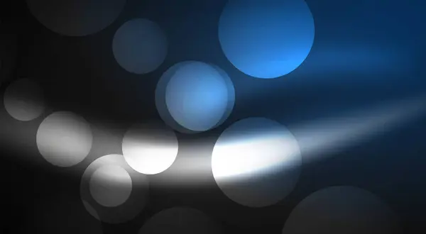 Electric Blue Spotlight Shines Dark Sky Background Blue White Circles — Stock Vector