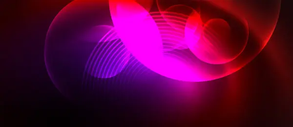 Vibrant Mix Glowing Red Purple Magenta Pink Swirls Dark Background — Stock Vector