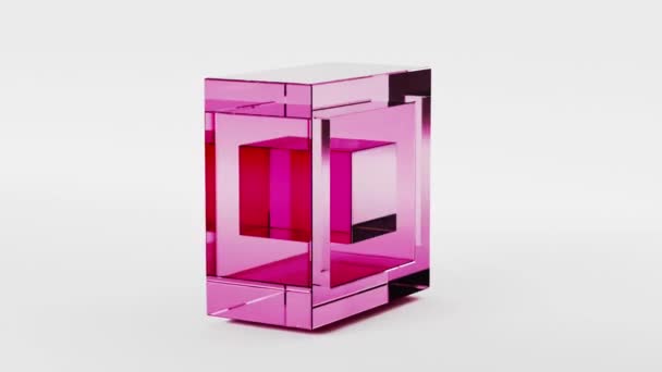 Cristal Transparente Cubos Rectángulos Forma Geométrica Tecno Negocio Looping Animación Metraje De Stock Sin Royalties Gratis