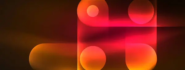 Tmavém Pozadí Jasně Svítí Zářivý Jantarový Oranžový Kruh Připomínající Tekutinu — Stockový vektor