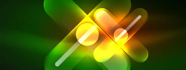 Vibrante Pétalo Verde Amarillo Brillante Forma Cruz Destaca Sobre Fondo — Vector de stock